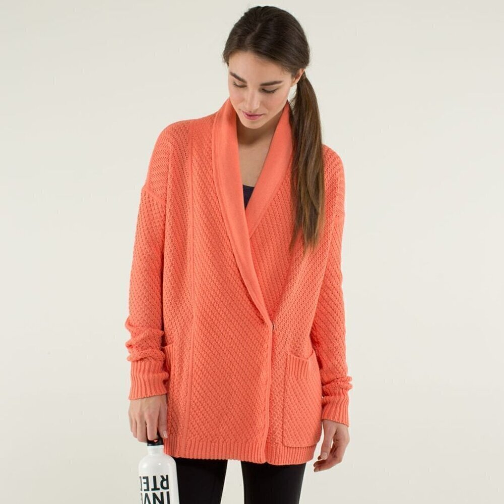 Lululemon Post Practice Cardi-Plum Peach Athleisure Cardigan- Size 4